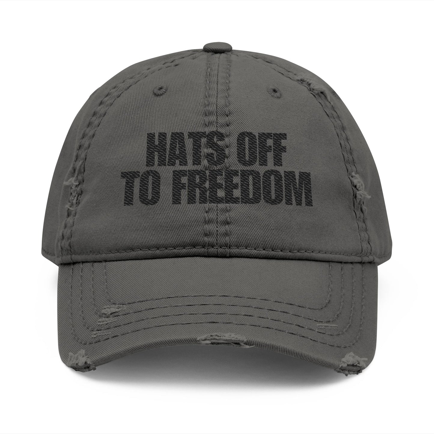Hats Off to Freedom Distressed Hat -- Black Text