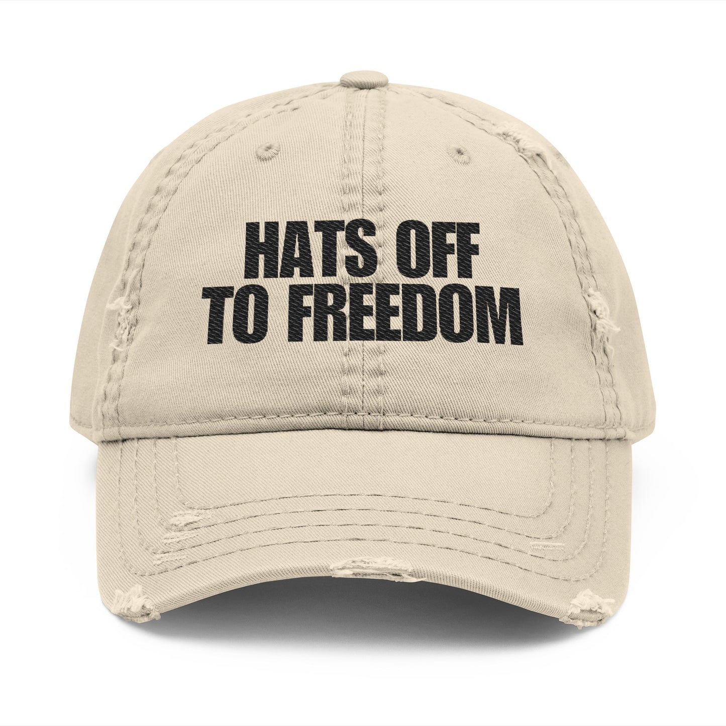 Hats Off to Freedom Distressed Hat -- Black Text